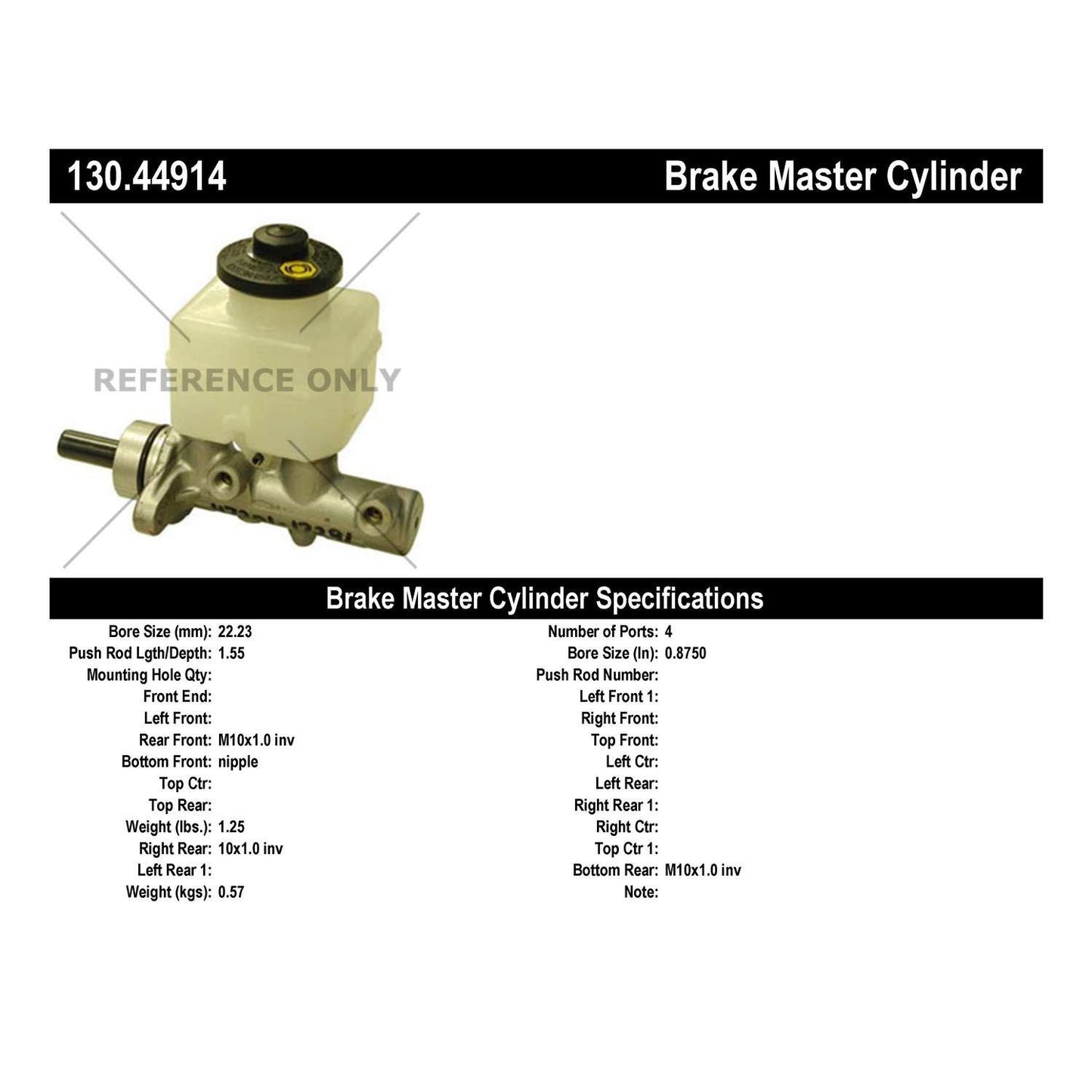 Centric Parts Brake Master Cylinder Premium for 2000-2005 Toyota MR2 Spyder 130.44914