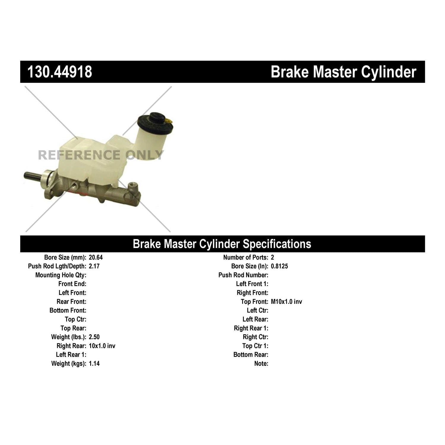 StopTech Premium Brake Master Cylinder 130.44918