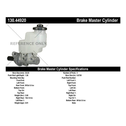 Stoptech Centric Premium Brake Master Cylinder 130.44920