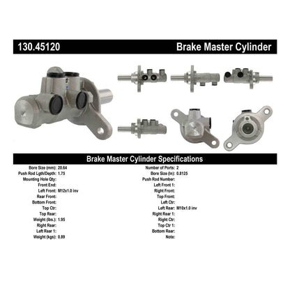 Centric Parts Brake Master Cylinder Premium for 2007-2012 Mazda CX-7 130.45120