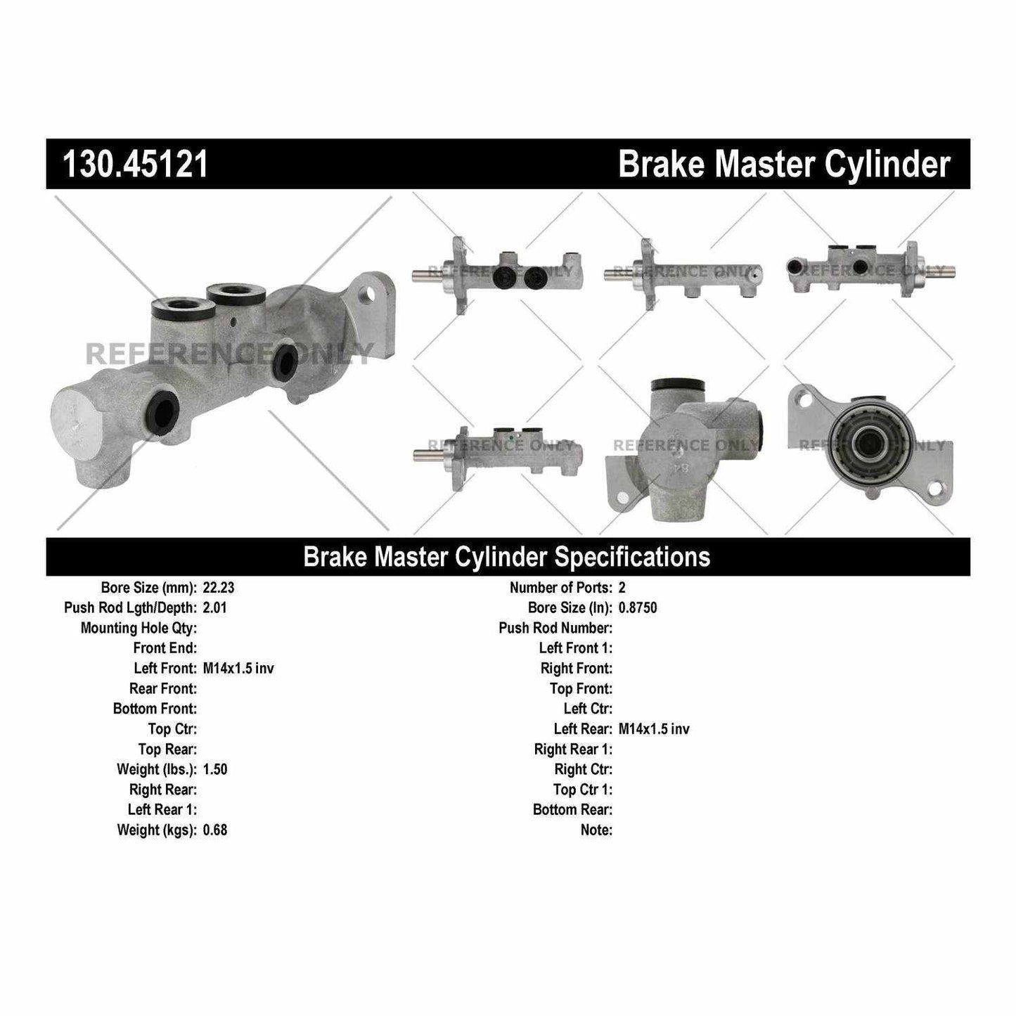 Centric Parts Premium Brake Master Cylinder 130.45121