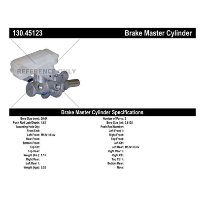 Stoptech Centric Premium Brake Master Cylinder 130.45123