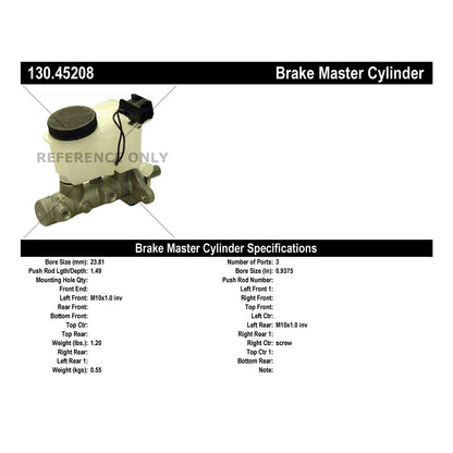 Centric Parts Premium Brake Master Cylinder 130.45208