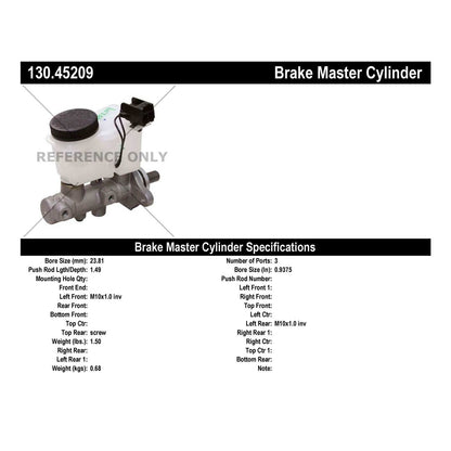 Centric Parts Brake Master Cylinder Premium for Ford Probe 1997-1993 Mazda 626 1999-1993 MX-6 130.45209