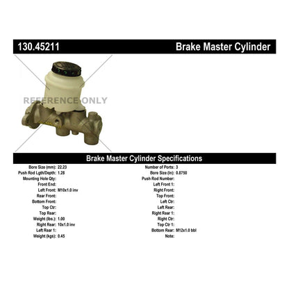 Stoptech Centric Premium Brake Master Cylinder 130.45211