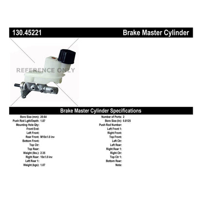 Centric Parts Premium Brake Master Cylinder 130.45221