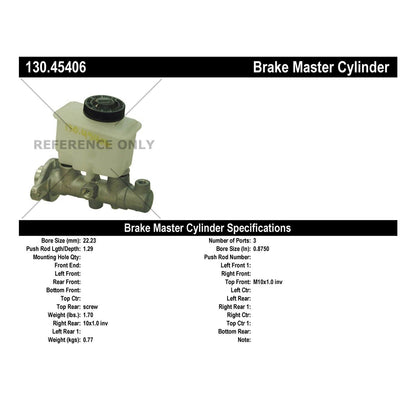 Centric Parts Premium Brake Master Cylinder 130.45406