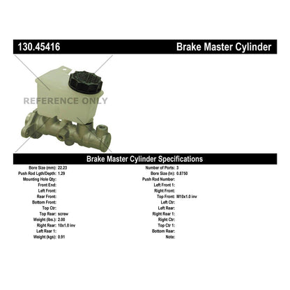 Centric Parts Brake Master Cylinder Premium for 1999-2001 Mazda Protege 130.45416