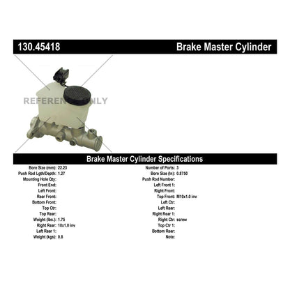 Stoptech Centric Premium Brake Master Cylinder 130.45418