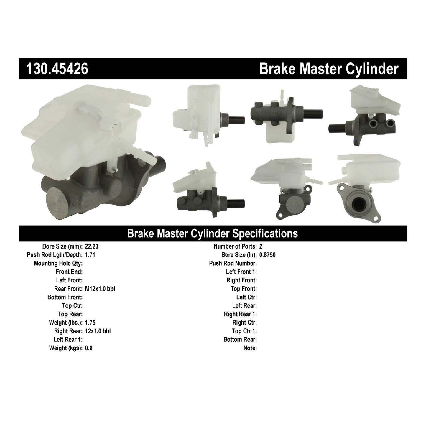 Centric Parts Premium Brake Master Cylinder for 2006-2010 Mazda 5 130.45426
