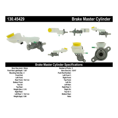 Centric Parts Brake Master Cylinder for 2014-2017 Mazda 3 3 Sport 130.45429