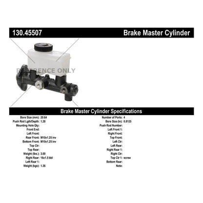 Centric Parts Premium Brake Master Cylinder 130.45507