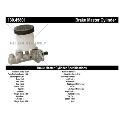 Centric Parts Brake Master Cylinder Premium for 1991-1997 Mazda Miata 130.45801