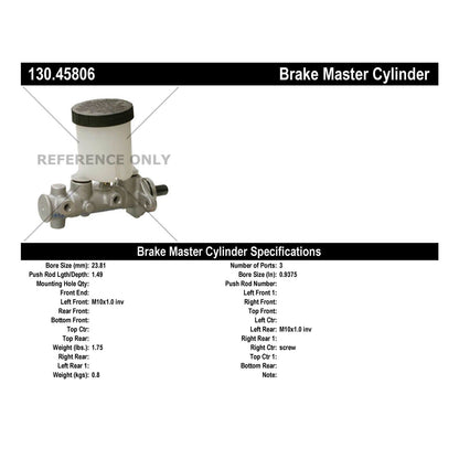 Centric Parts Brake Master Cylinder Premium for 2001-2005 Mazda Miata 130.45806
