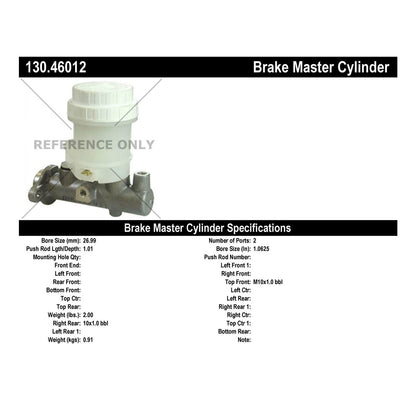 Centric Parts Premium Brake Master Cylinder 130.46012