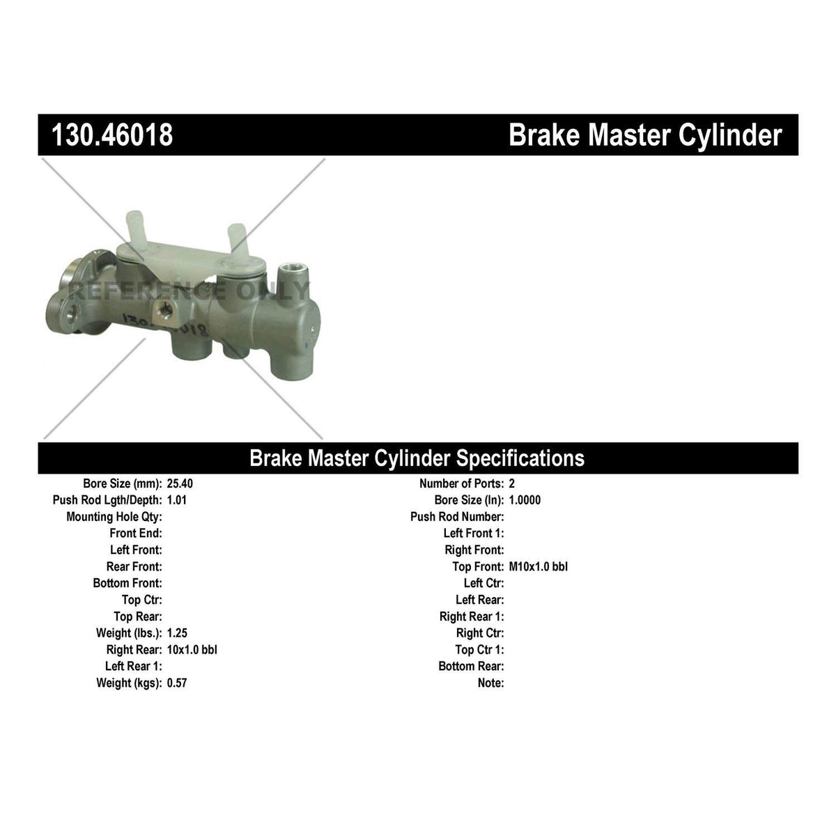 Stoptech Centric Premium Brake Master Cylinder 130.46018