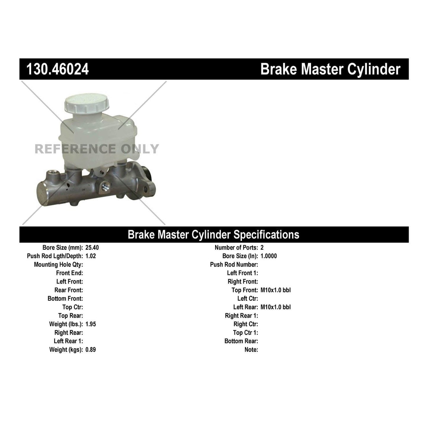 Centric Parts Brake Master Cylinder Premium for 2005-2006 Mitsubishi Lancer 130.46024