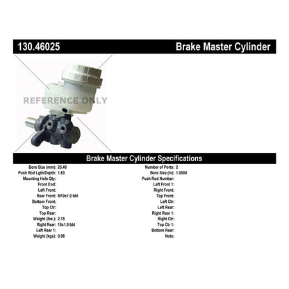 Centric Parts Brake Master Cylinder Premium for 2006-2012 Mitsubishi Eclipse Galant 130.46025