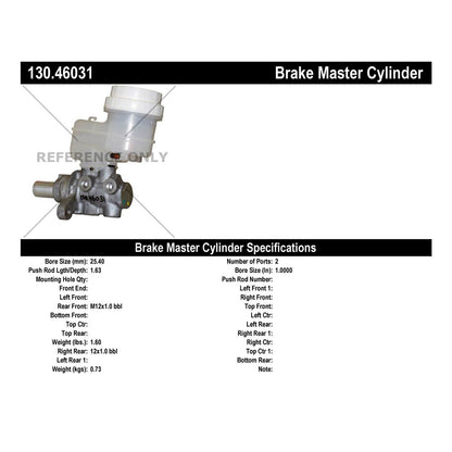 Centric Parts Premium Brake Master Cylinder 130.46031