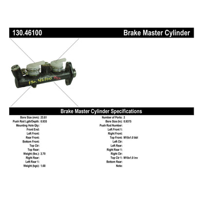 Centric Parts Premium Brake Master Cylinder 130.46100