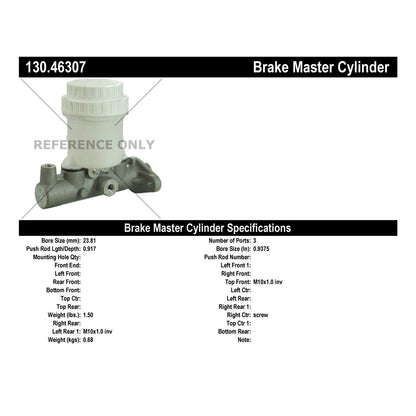 Centric Parts Brake Master Cylinder Premium for Mitsubishi Montero 2000-1992 Montero Sport 2004-1997 130.46307