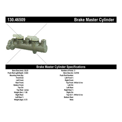 Stoptech Centric 89-93 Mitsubishi Galant / 90-94 Eclipse / 90 Talon Premium Brake Master Cylinder 130.46509