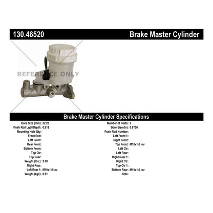 Centric Parts Premium Brake Master Cylinder 130.46520
