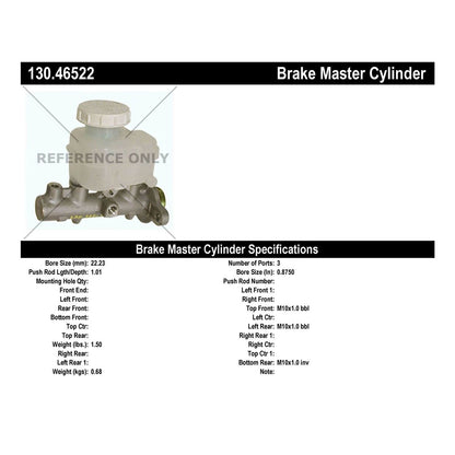 Stoptech Centric 02-07 Mitsubishi Lancer Premium Brake Master Cylinder 130.46522