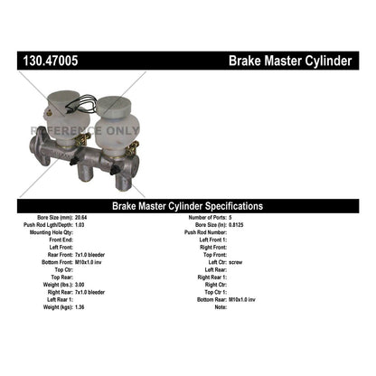 Stoptech Centric 1980-81 Subaru DL/GL/GLF Premium Brake Master Cylinder 130.47005