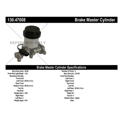 Centric Parts Premium Brake Master Cylinder 130.47008