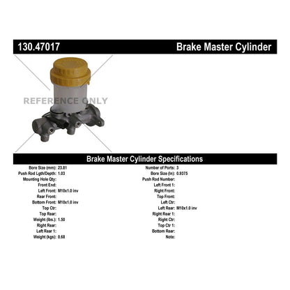 Centric Parts Premium Brake Master Cylinder 130.47017