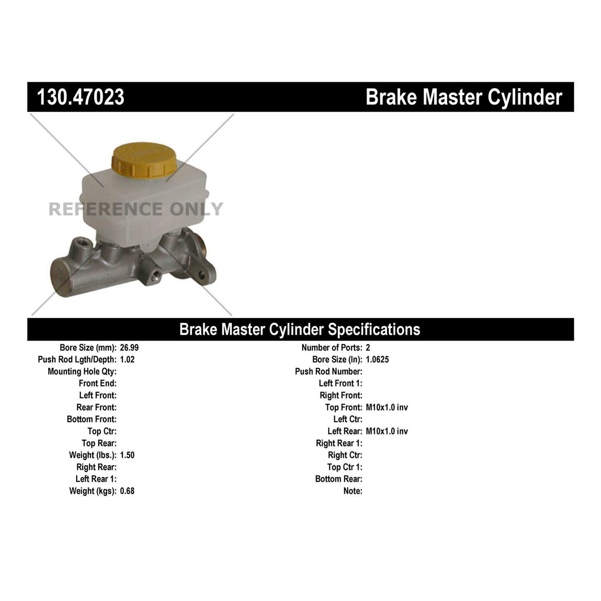 Centric Parts Premium Brake Master Cylinder for 2005-2006 Saab 9-2X, 2003-2006 Subaru Baja, 1998-2002 Forester, 2002-2007 Impreza, 1998-2004 Legacy, 2000-2004 Outback