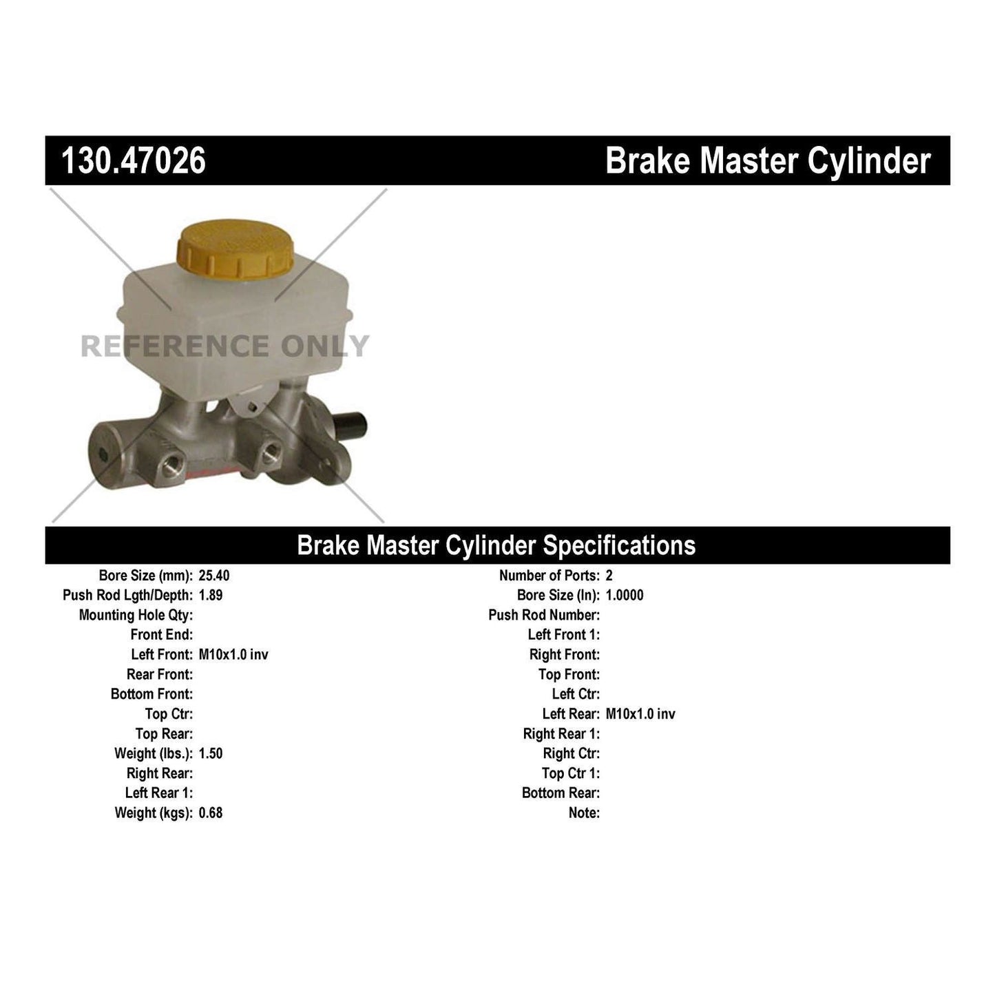 Centric Parts Brake Master Cylinder Premium for 1998-2001 Subaru Impreza 130.47026