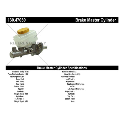 Centric Parts Brake Master Cylinder Premium with Reservoir for 2009-2013 Subaru Forester Impreza Legacy Outback WRX WRX STI 130.47030