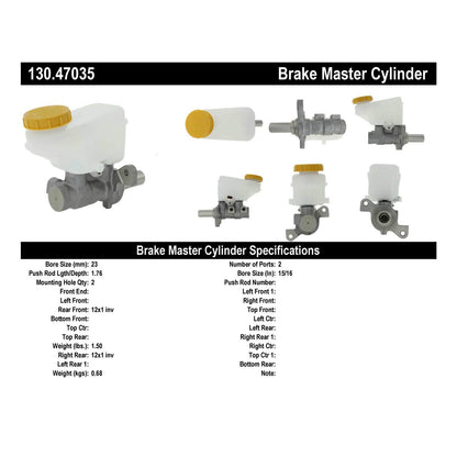 Centric Parts Premium Brake Master Cylinder for 2020-2016 Subaru Crosstrek, 2019-2014 Forester, 2016-2012 Impreza, 2019-2015 Legacy, 2017-2015 Outback, 2015-2013 XV Crosstrek 130.47035