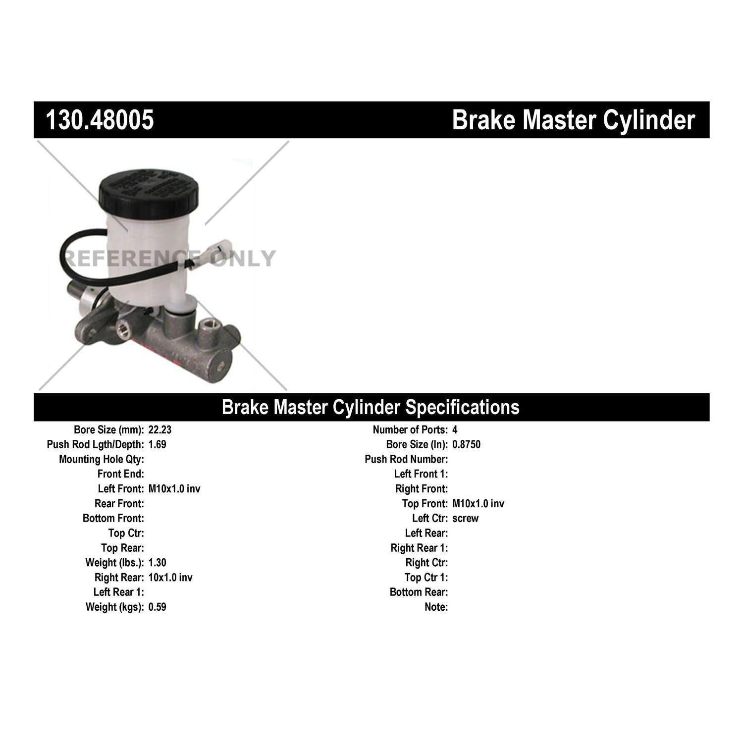 StopTech Premium Brake Master Cylinder 130.48005