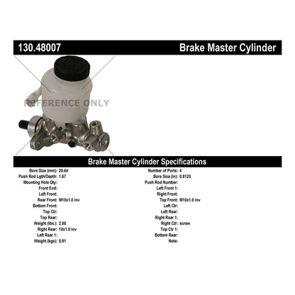 Centric Parts Brake Master Cylinder Premium for 1995-2001 Chevrolet Metro Geo Metro Suzuki Swift 130.48007