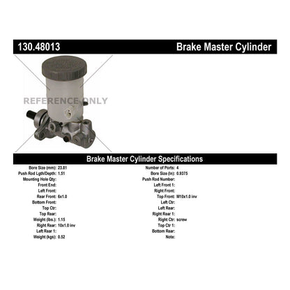 Centric Parts Premium Brake Master Cylinder 130.48013