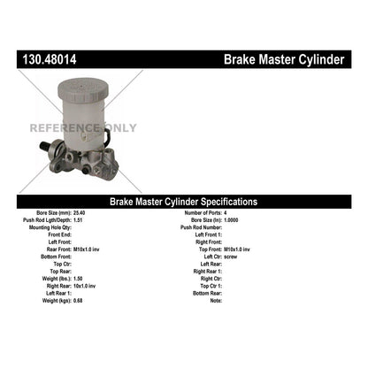 Centric Parts Brake Master Cylinder Premium for 1996-1998 Suzuki Sidekick 130.48014
