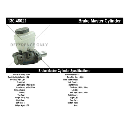 Centric Parts Premium Brake Master Cylinder 130.48021
