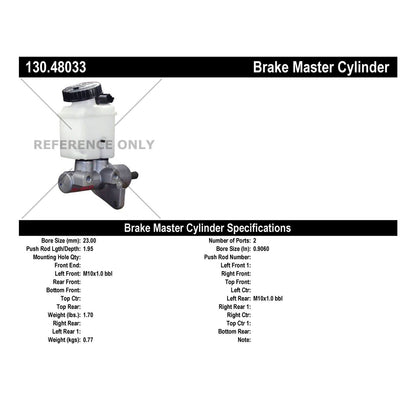 Centric Parts Premium Brake Master Cylinder 130.48033