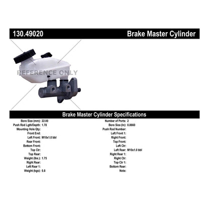 Centric Parts Brake Master Cylinder Premium 130.49020