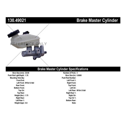 Centric Parts Premium Brake Master Cylinder 130.49021