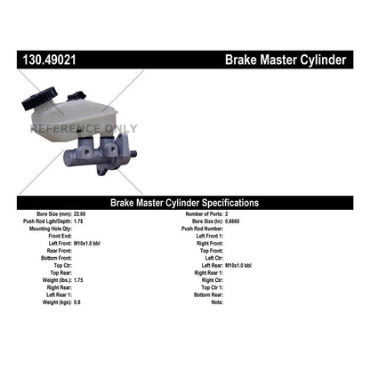 Centric Parts Premium Brake Master Cylinder 130.49021