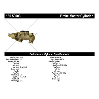 Centric Parts Premium Brake Master Cylinder 130.50003