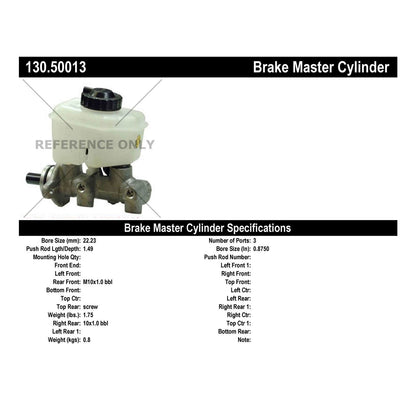 Centric Parts Brake Master Cylinder Premium 130.50013