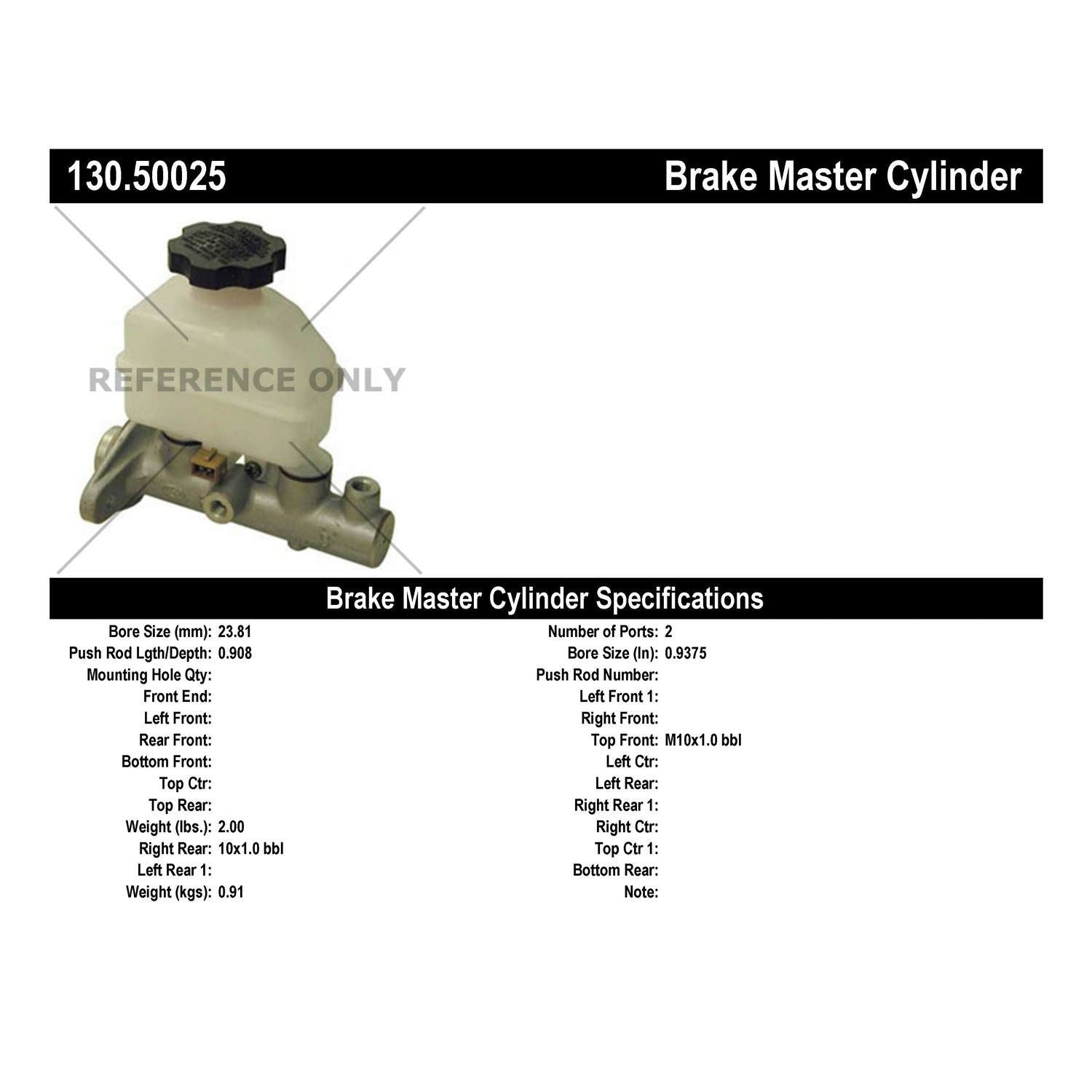 StopTech Premium Brake Master Cylinder 130.50025