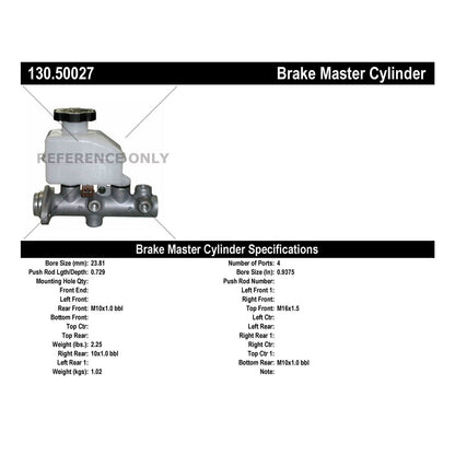 Centric Parts Brake Master Cylinder Premium 130.50027