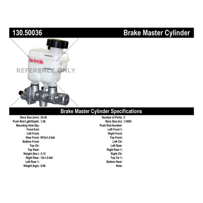 Stoptech Centric Premium Brake Master Cylinder 130.50036