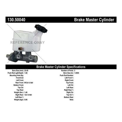Centric Parts Premium Brake Master Cylinder 130.50040